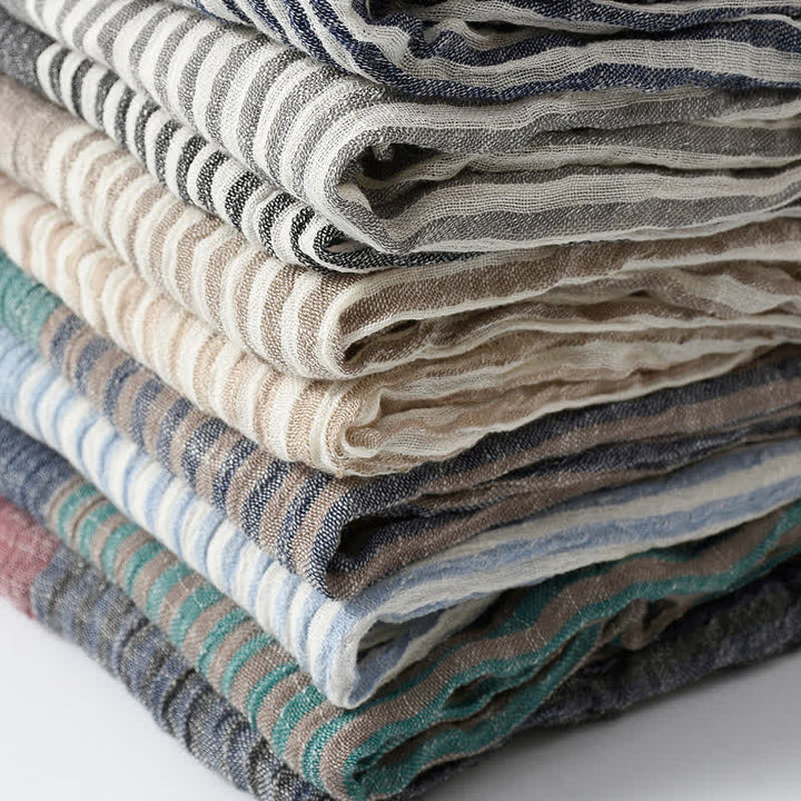 Buddha Stones Spring Fall Striped Color Block Stripe Tassel Travel Men's Scarf - image 29