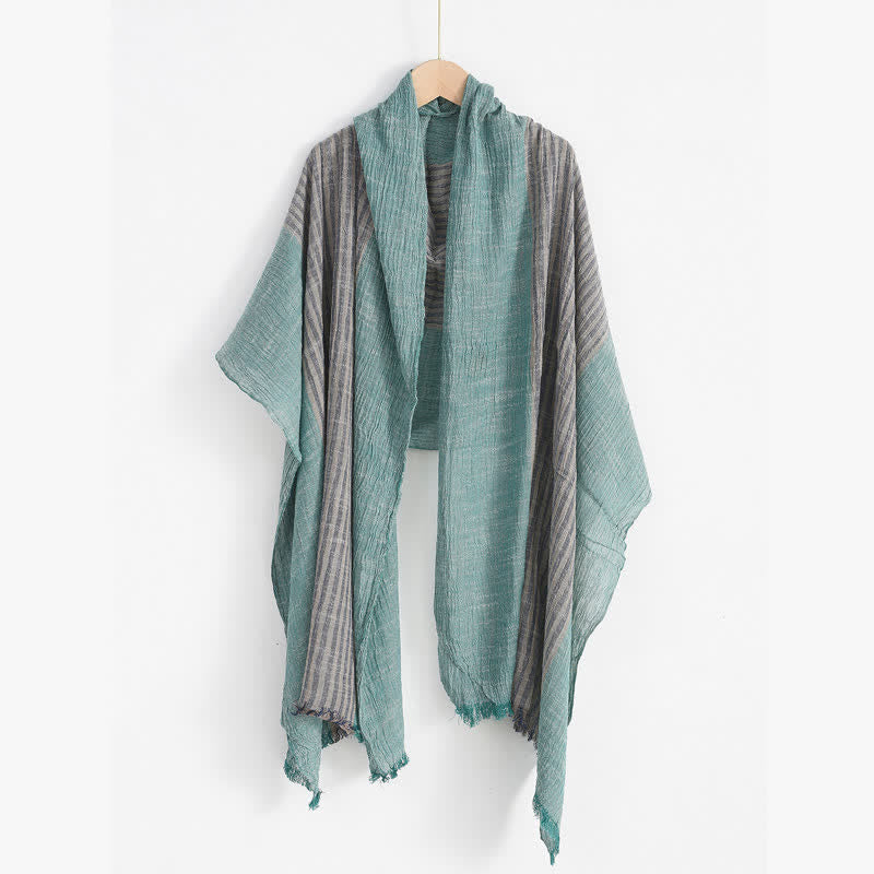 Buddha Stones Spring Fall Striped Color Block Stripe Tassel Travel Men's Scarf - image 21