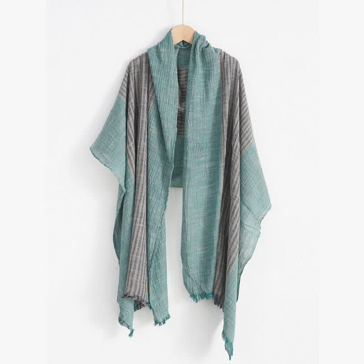Buddha Stones Spring Fall Striped Color Block Stripe Tassel Travel Men's Scarf - image 21