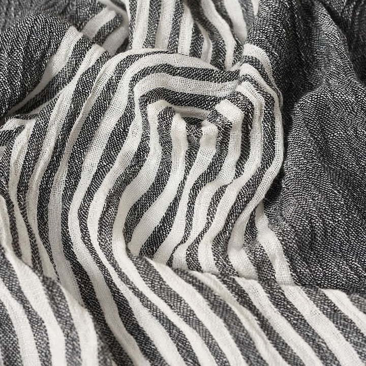 Buddha Stones Spring Fall Striped Color Block Stripe Tassel Travel Men's Scarf - image 12