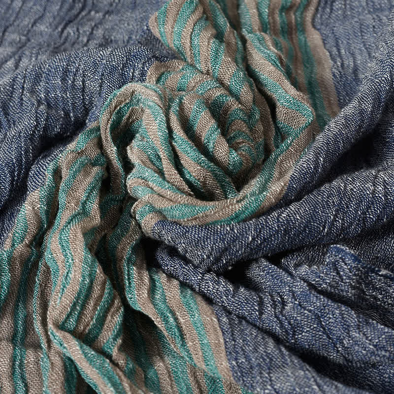 Buddha Stones Spring Fall Striped Color Block Stripe Tassel Travel Scarf - image 28