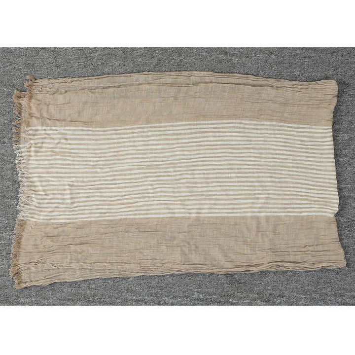 Buddha Stones Spring Fall Striped Color Block Stripe Tassel Travel Men's Scarf - image 19