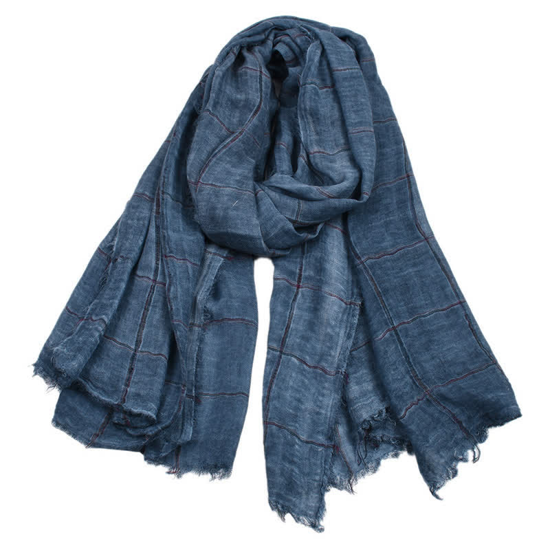 Buddha Stones Spring Fall Plaid Checkered Pattern Casual Men's Scarf - image 5