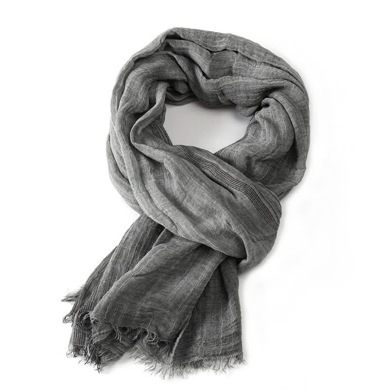 Buddha Stones Spring Fall Crinkled Frayed Edge Wrap Men's Scarf - image 5