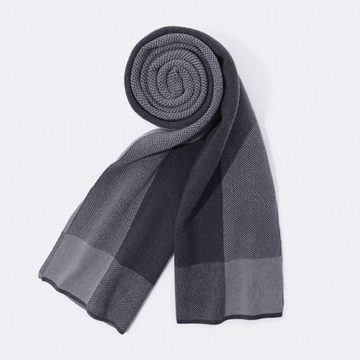 Buddha Stones Fall Winter Knit Geometric Color Block Cozy Men's Scarf - image 5