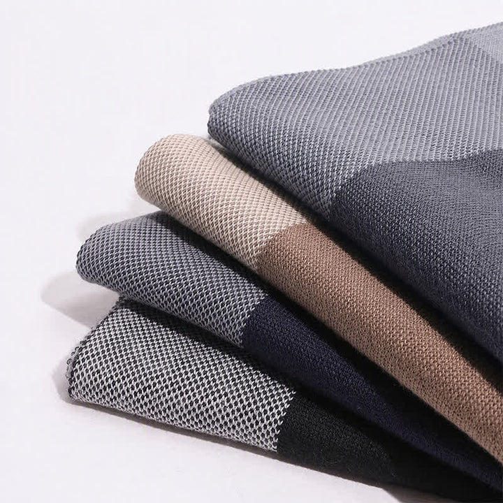 Buddha Stones Fall Winter Knit Geometric Color Block Cozy Men's Scarf - image 14