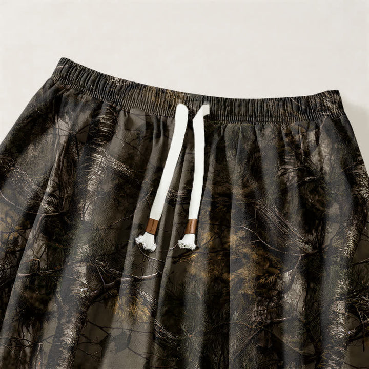 Buddha Stones Pure Cotton Marble Camo Pattern Drawstring Men's Harem Pants With Pockets - image 3