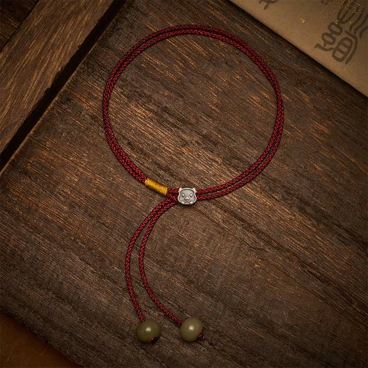 Buddha Stones Vintage 925 Sterling Silver Chinese Zodiac Luck Braided Red String Bracelet - image 20