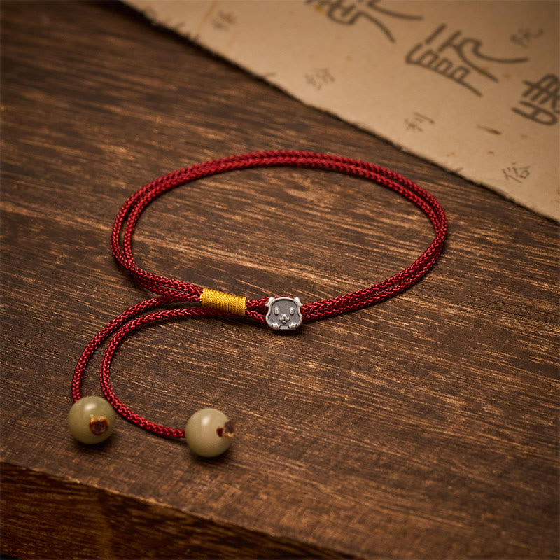 Buddha Stones Vintage 925 Sterling Silver Chinese Zodiac Luck Braided Red String Bracelet - Dog - 5.5–7.1 in (14–18 cm) - image 18