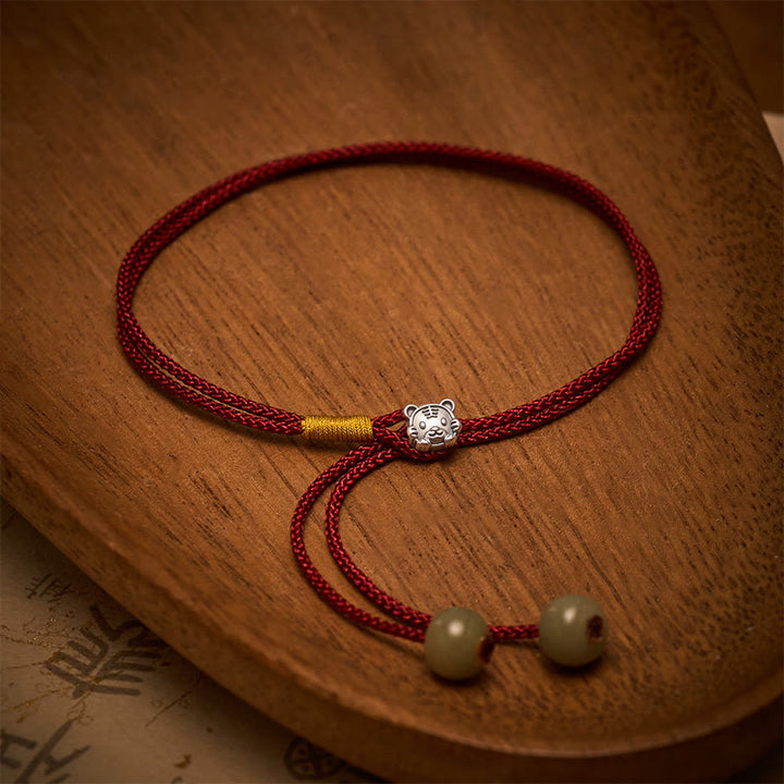 Buddha Stones Vintage 925 Sterling Silver Chinese Zodiac Luck Braided Red String Bracelet - image 34