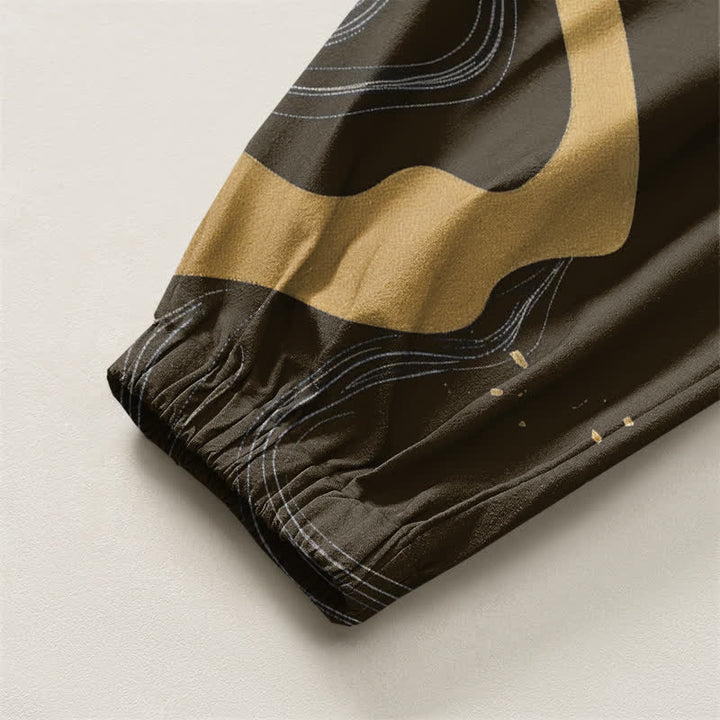 Buddha Stones Pure Cotton Eastern Dragon Pattern Drawstring Men's Harem Pants With Pockets - image 16