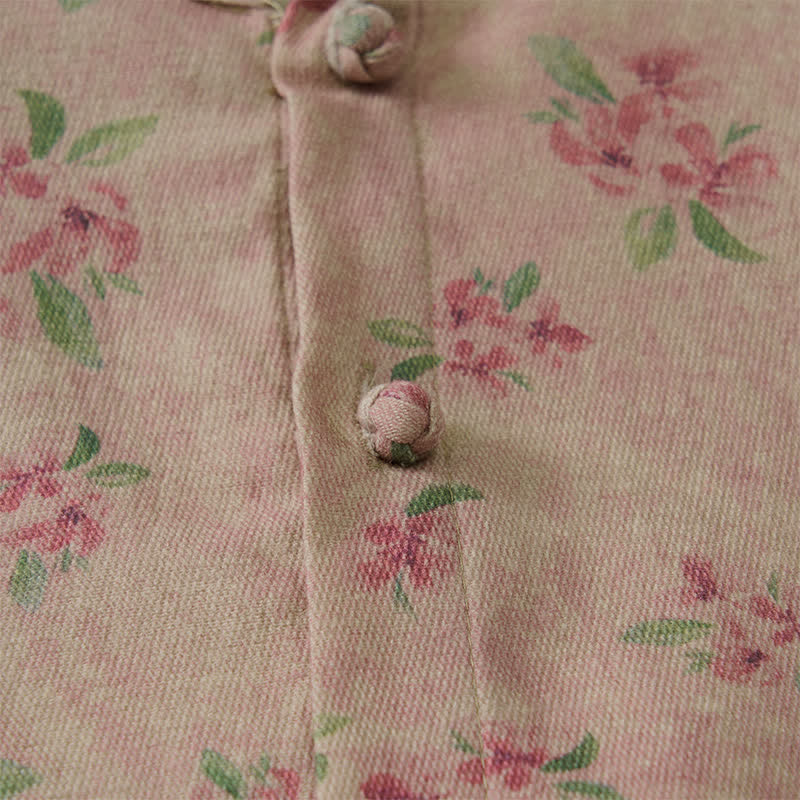 Buddha Stones Fall Winter Vintage Tang Style Mandarin Collar Floral Women's Jacket With Pocket - image 4