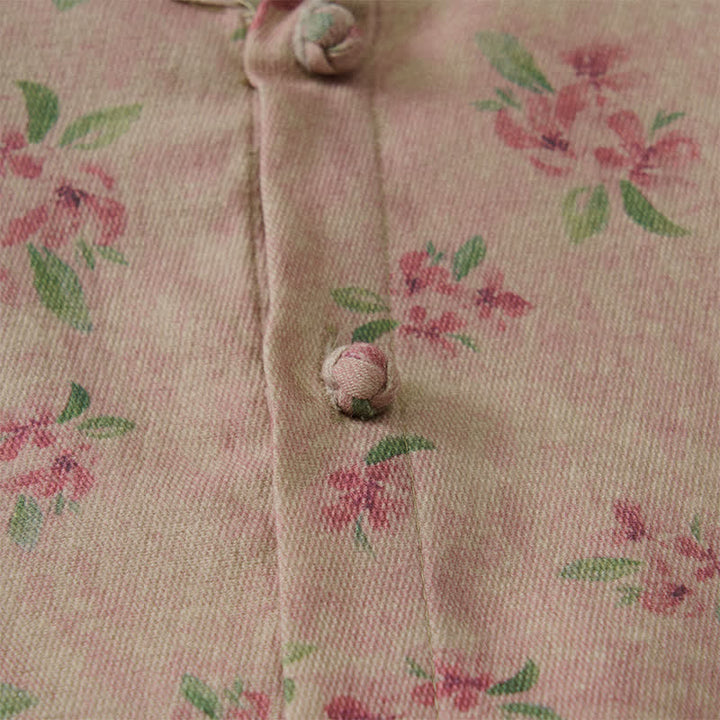 Buddha Stones Fall Winter Vintage Tang Style Mandarin Collar Floral Women's Jacket With Pocket - image 4