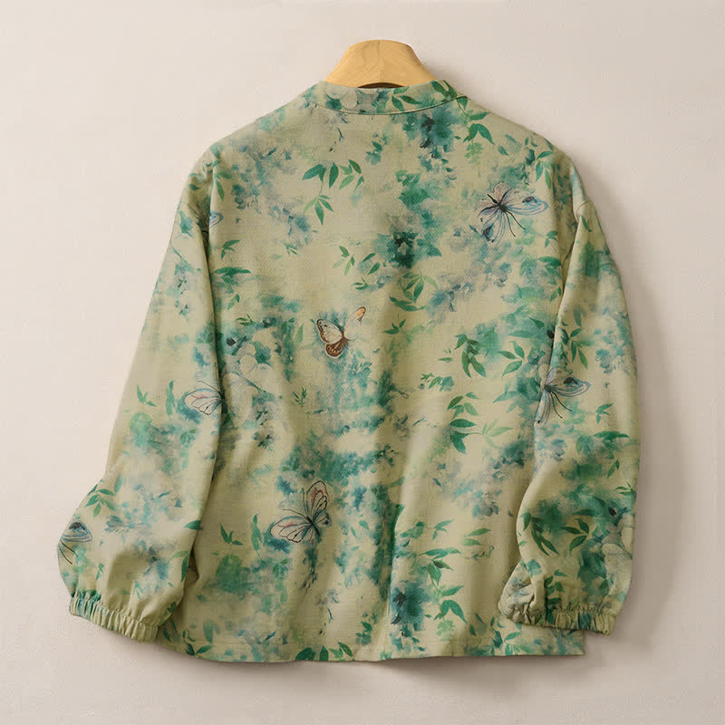 Buddha Stones Fall Winter Vintage Tang Style Mandarin Collar Floral Women's Jacket With Pocket - image 9
