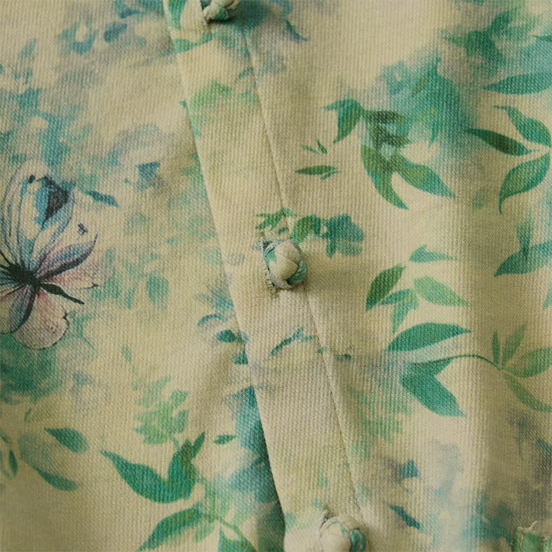 Buddha Stones Fall Winter Vintage Tang Style Mandarin Collar Floral Women's Jacket With Pocket - image 11