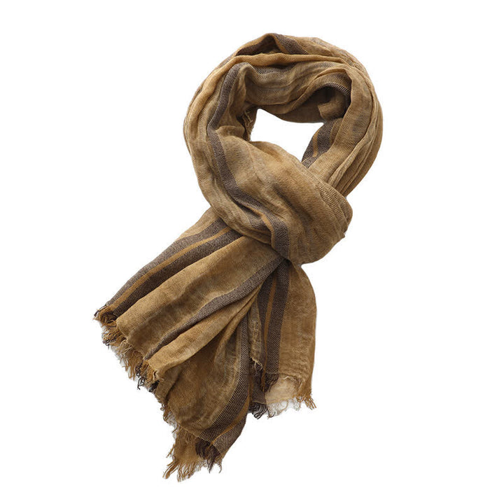 Buddha Stones Spring Fall Relaxed Gauzy Striped Travel Ready Men's Scarf - image 6