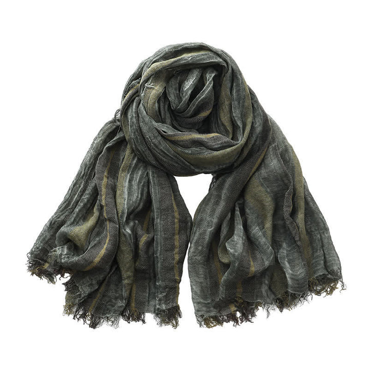 Buddha Stones Spring Fall Relaxed Gauzy Striped Travel Ready Men's Scarf - DimGray - image 12