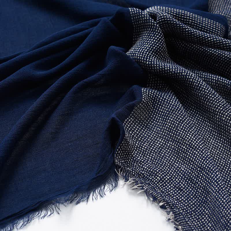 Buddha Stones Spring Fall Two-Colored Woven Tassel Men's Scarf - image 5