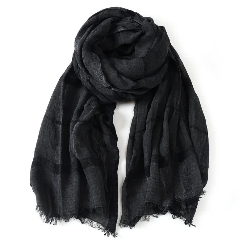 Buddha Stones Spring Fall Urban Plaid Lightweight Fringe Men's Scarf - image 4