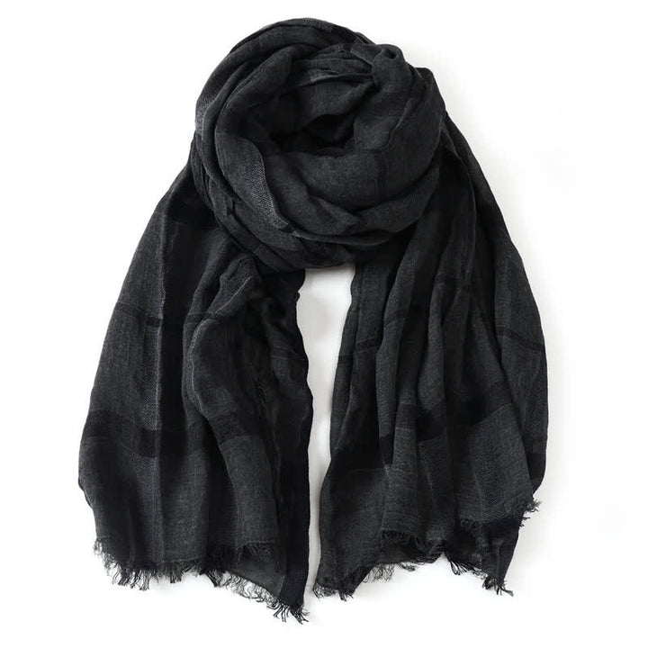 Buddha Stones Spring Fall Urban Plaid Lightweight Fringe Men's Scarf - image 4