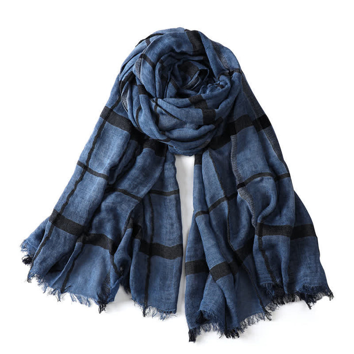 Buddha Stones Spring Fall Urban Plaid Lightweight Fringe Men's Scarf - image 10