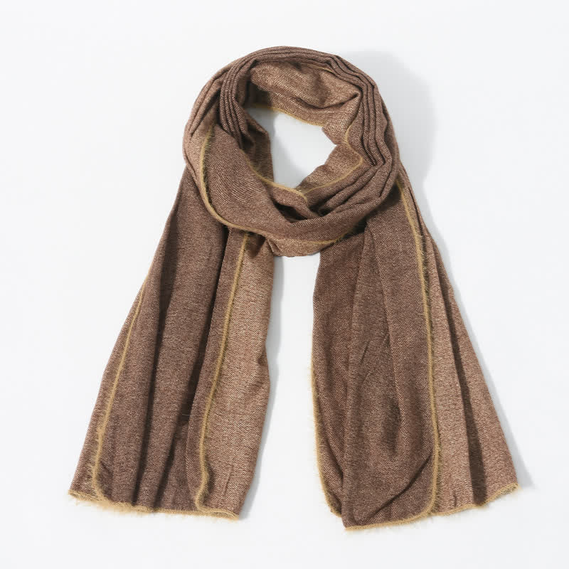 Buddha Stones Fall Winter Soft Drape Fringe Edge Men's Scarf - image 11