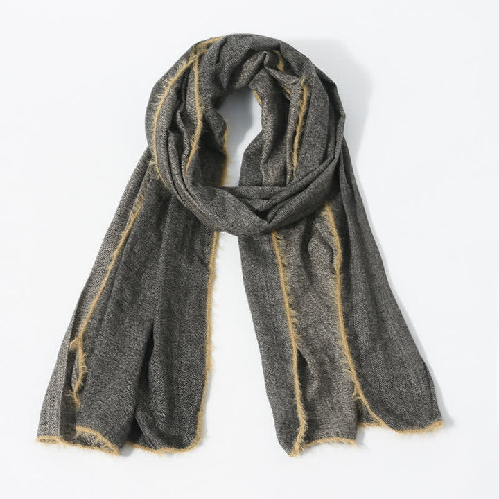 Buddha Stones Fall Winter Soft Drape Fringe Edge Men's Scarf - image 2