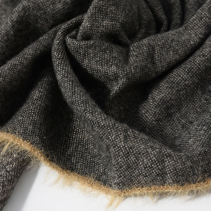 Buddha Stones Fall Winter Soft Drape Fringe Edge Men's Scarf - image 3