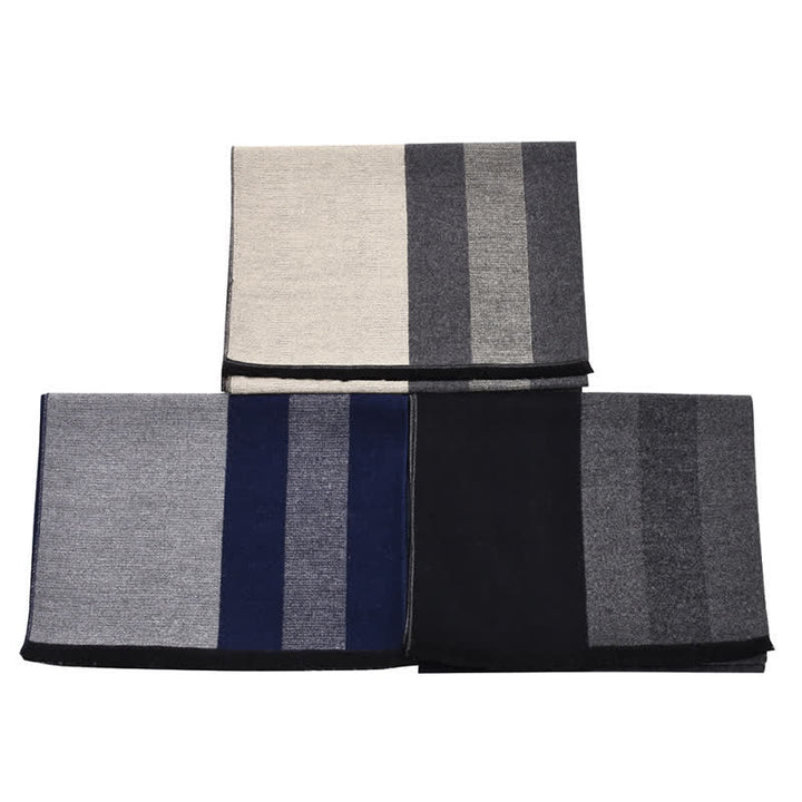 Buddha Stones Fall Winter Color Block Stripe Tassel Cozy Men's Scarf - image 10