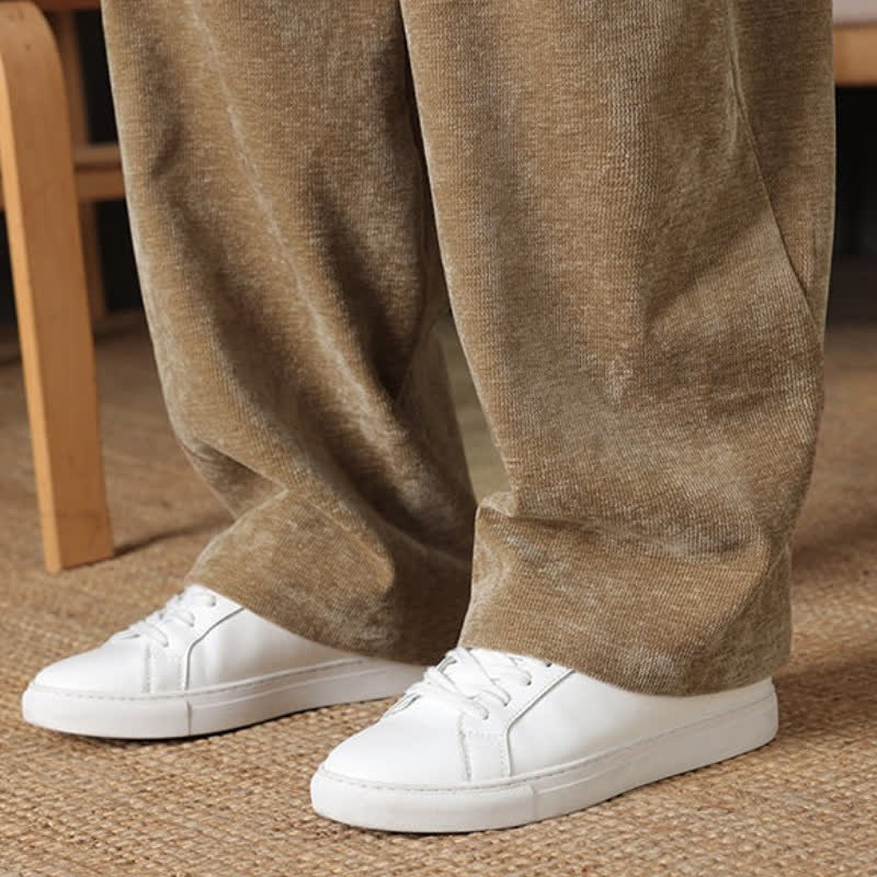 Buddha Stones Fall Winter Casual Drawstring Solid Color Long Pants Men's Straight Leg Pants With Pockets - image 10