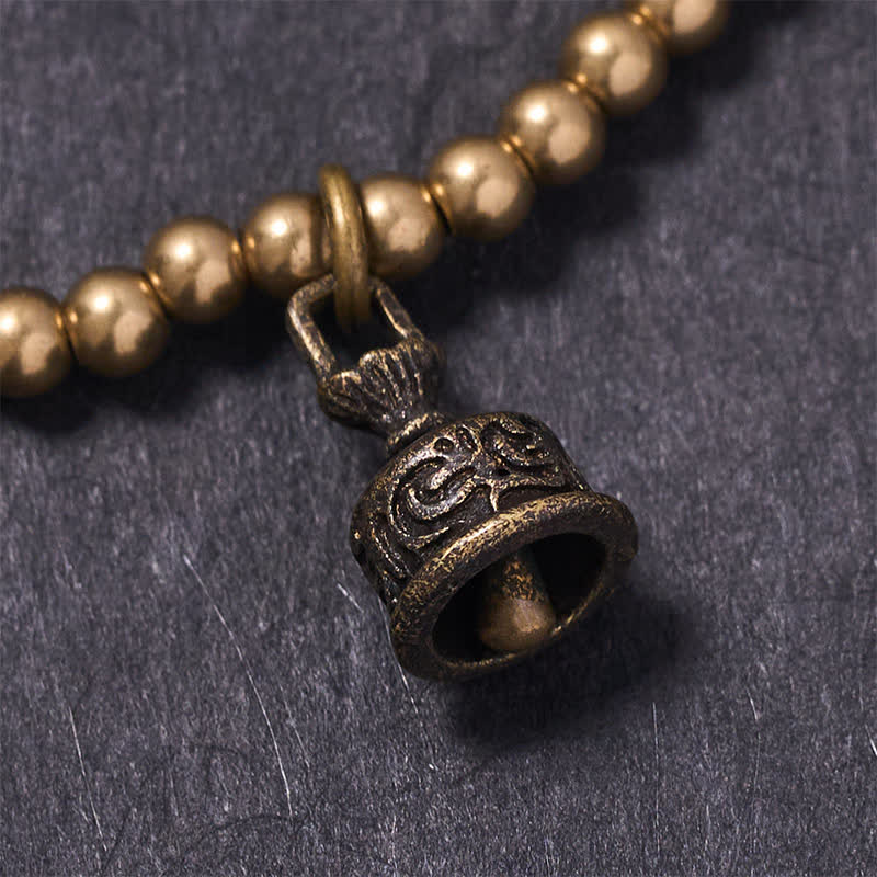 Buddha Stones Copper Beads Bell Pendant Balance Bracelet - image 3