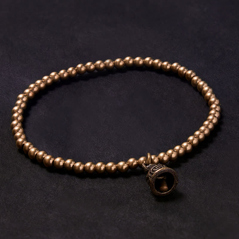 Buddha Stones Copper Beads Bell Pendant Balance Bracelet - 7.1–7.5 in (18–19 cm) - image 0