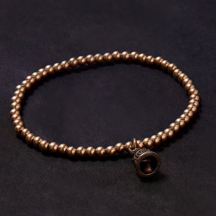 Buddha Stones Copper Beads Bell Pendant Balance Bracelet - 7.1–7.5 in (18–19 cm) - image 0