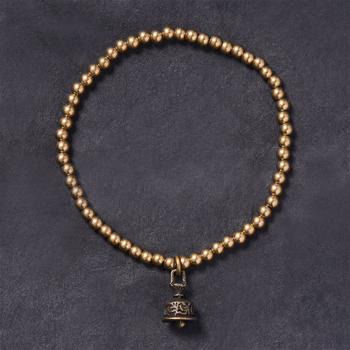 Buddha Stones Copper Beads Bell Pendant Balance Bracelet - image 1