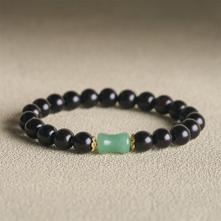 Buddha Stones Ebony Wood Green Sandalwood Natural Grain Unisex Bracelet - Ebony Wood(Balance ♥ Calm) - image 0