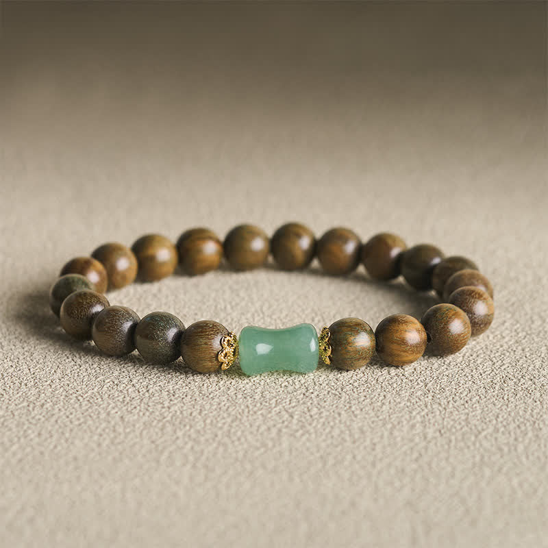 Buddha Stones Ebony Wood Green Sandalwood Natural Grain Unisex Bracelet - Green Sandalwood(Cure ♥ Positive) - image 9