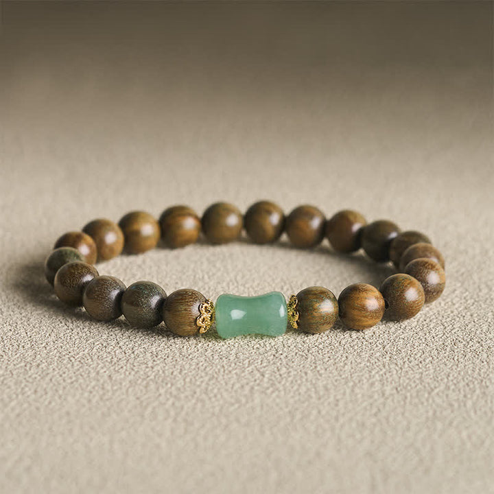 Buddha Stones Ebony Wood Green Sandalwood Natural Grain Unisex Bracelet - Green Sandalwood(Cure ♥ Positive) - image 9