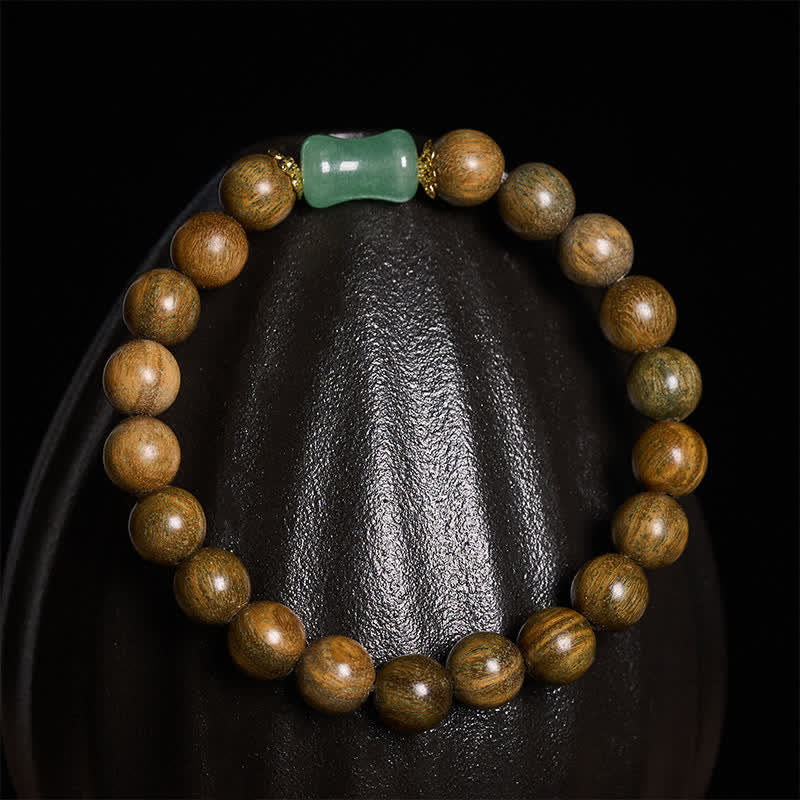 Buddha Stones Ebony Wood Green Sandalwood Natural Grain Unisex Bracelet - image 12