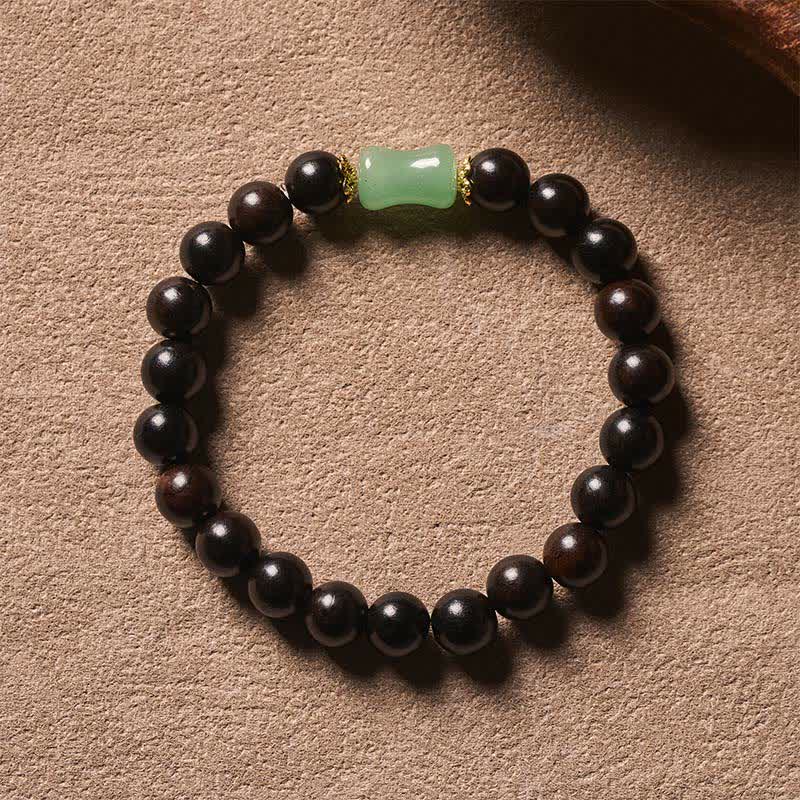 Buddha Stones Ebony Wood Green Sandalwood Natural Grain Unisex Bracelet - image 2