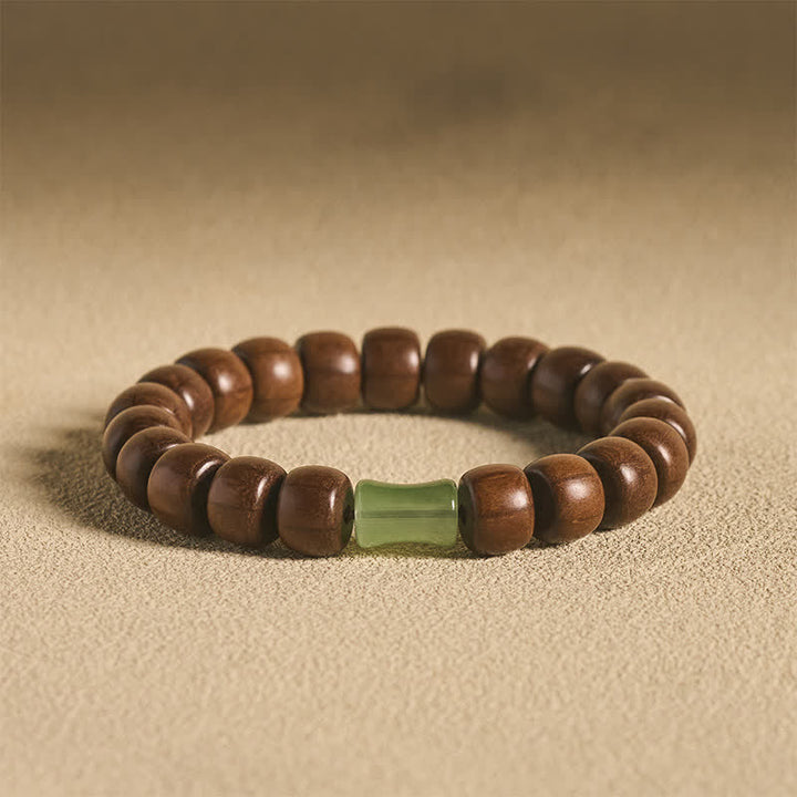 Buddha Stones Abelia Biflora Protection Vintage Prayer Bead Charm Bracelet - Abelia Biflora Wood(Safety ♥ Protection) - image 0