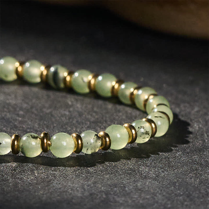 Buddha Stones Green Grape Agate Picture Jasper Growth Round Beaded Bracelet - image 4