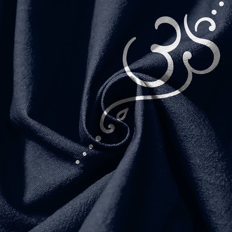 Buddha Stones Pure Cotton Lotus Om Pattern Drawstring Men's Harem Pants With Pockets - image 5