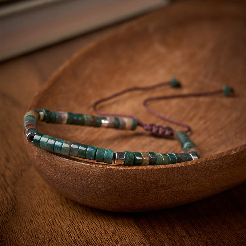 Buddha Stones Natural Indian Agate Braided Balance Bead Bracelet - image 3