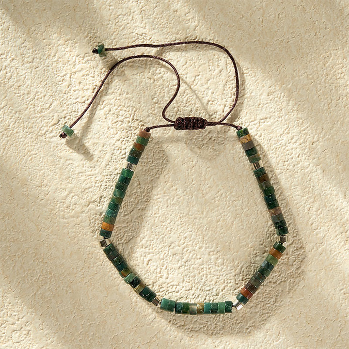 Buddha Stones Natural Indian Agate Braided Balance Bead Bracelet - image 7