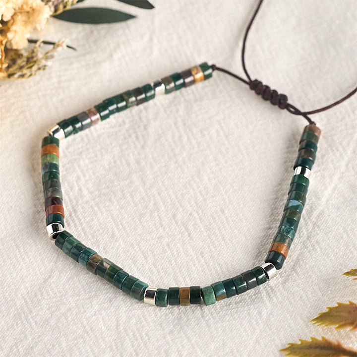 Buddha Stones Natural Indian Agate Braided Balance Bead Bracelet - image 4