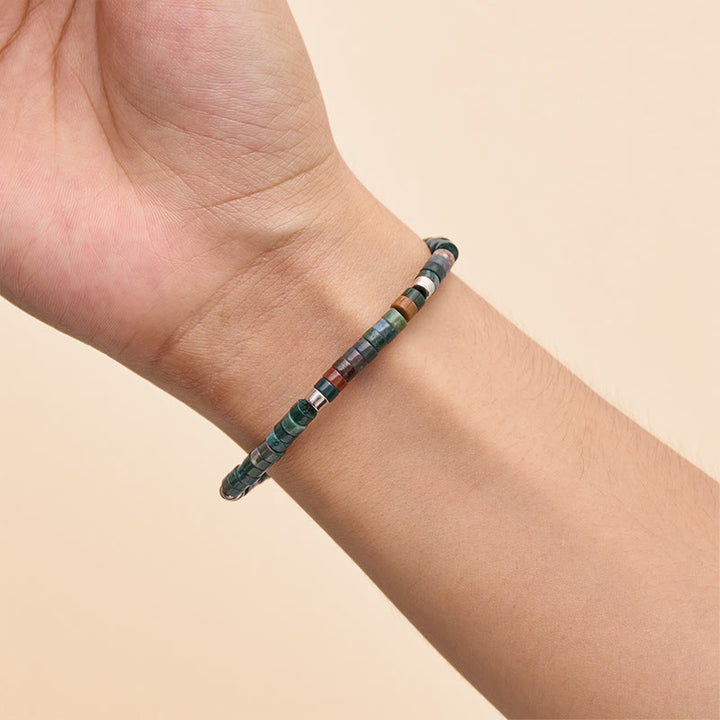 Buddha Stones Natural Indian Agate Braided Balance Bead Bracelet - image 8