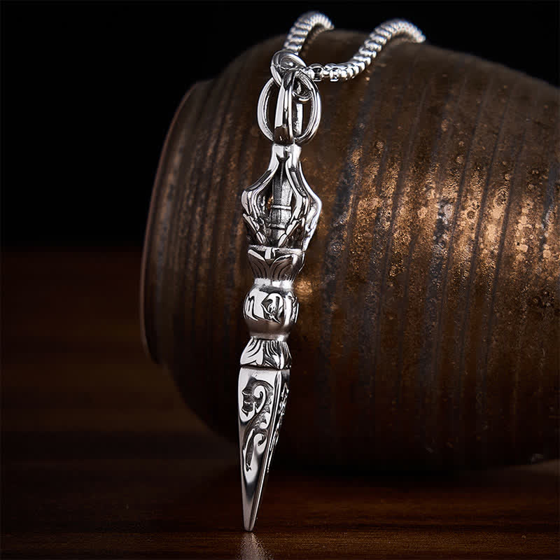 Buddha Stones Titanium Steel Vajra Spiritual Power Vintage Pendant Necklace - image 1