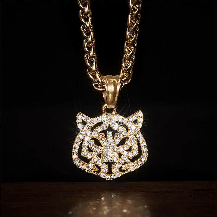 Buddha Stones Titanium Steel Chinese Zodiac Tiger Head Strength Necklace - image 2