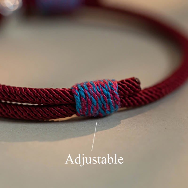 Buddha Stones 925 Sterling Silver Tibetan Handmade Om Mani Padme Hum Persimmon Charm Luck Protection Braided Bracelet - image 10