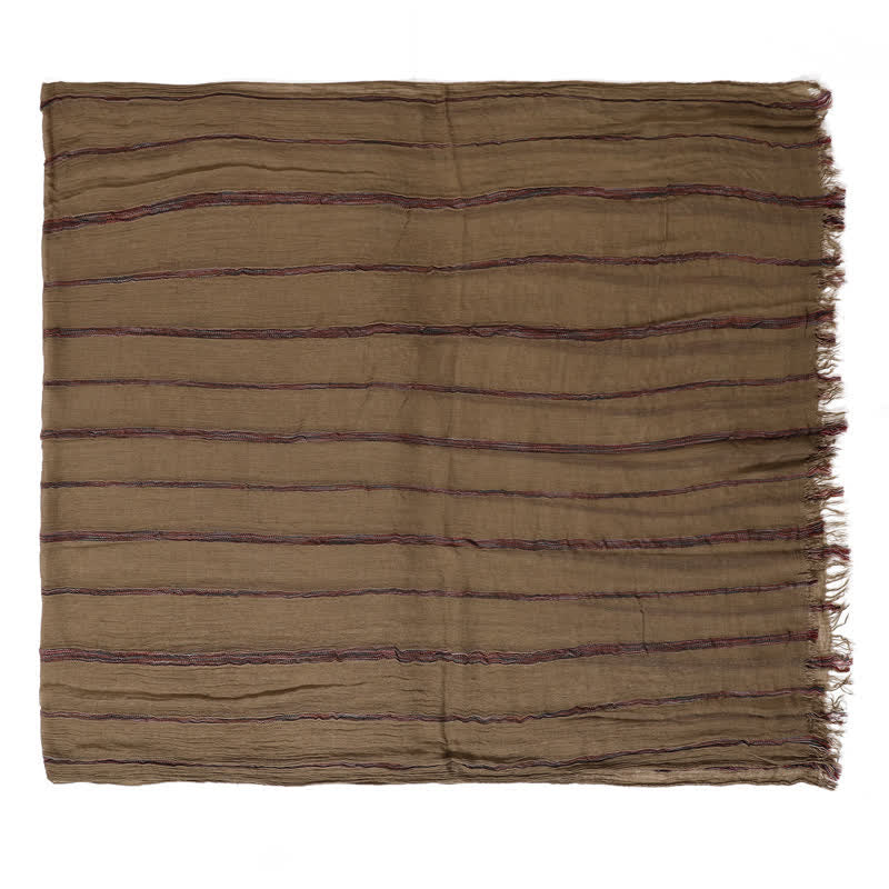 Buddha Stones Spring Fall Multistripe Tassel Lightweight Men's Scarf - image 8